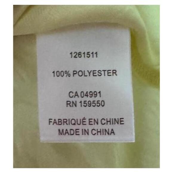 Maison D'Amélie Butter Yellow Drawstring Neck Peasant Blouse Short Sleeves XS - Picture 3 of 4